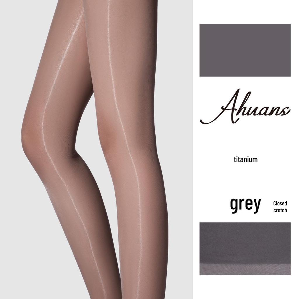 Love Fantasy 'Titanium' Ultra-dünne nahtlose Strumpfhose: Transparente, ölig glänzende Aurora-Strümpfe, tailliert, sexy schwarzes Design.
