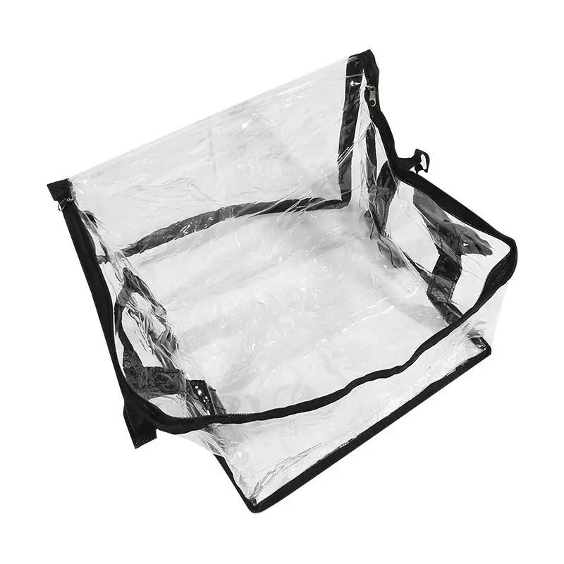 Foldable Student Book Organizing Bin Box Household Large Capacity Transparent Dustproof Collection Container Books Clothes Snacks Organizer Pouch