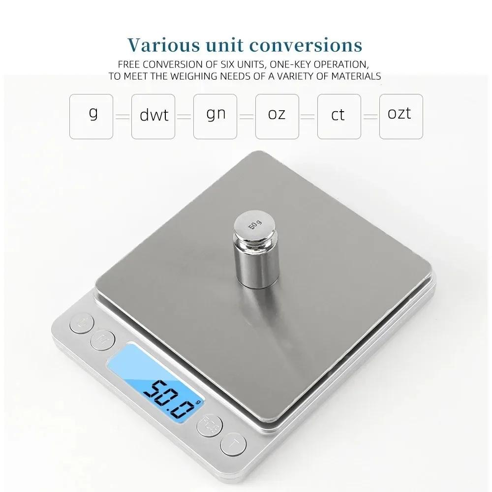 Stainless Steel Kitchen Jewelry Gold Electronics Kitchen Measuring Scales Precision Mini Pocket Digital Scale 3000g Tools Dining