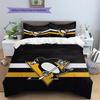 Pittsburgh Penguins Pattern Bedding Quilt Set  Home Decoration  Gift (1 * duvet cover + 2 * pillowcase  without core)