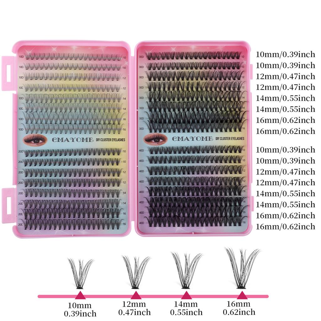 640 Tufts Diy Multi-Haired Eyelashes Book 10-16Mm Natural Thick D Song Segmented False Eyelash Set