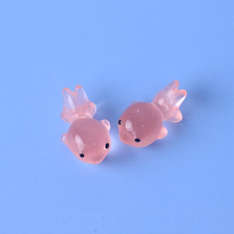 5Pcs 3D Cute Luminous Goldfish Fish Resin Pendants Charms Diy Earrings Necklace Keychain Bead Jewelry Making Supplies Findings