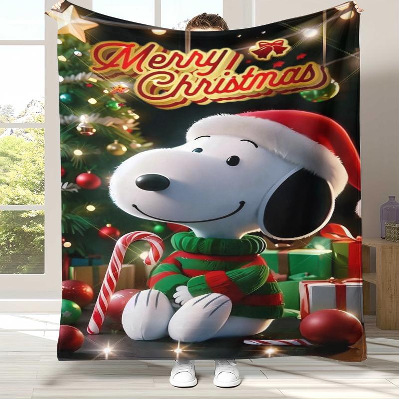 Cute Snoopy Dog Cartoon Flannel Blanket,Ultra Soft Warm Plush Throw for Home Bedroom Bed Sofa Cover Camping Picnic gift