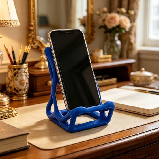 Mobile Phone Holder, 3D-Printed Skeleton-Inspired Phone Stand, Thin Lightweight Decorative Ornament for Desk Bedside Living Room Desktop