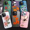 Luxury Beautiful Flowers Pattern Phone Case For iPhone 16 15 14 13 12 11 Pro Max 7 8 Plus XR XS Max Shockproof Silicone Cover