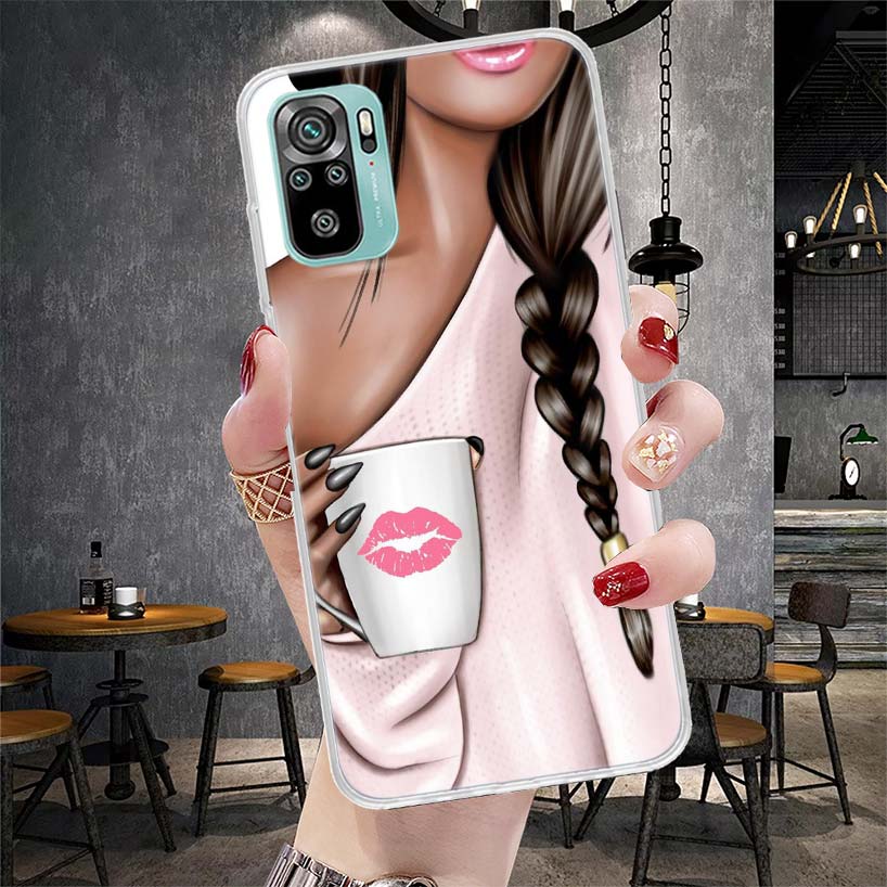 

Girl Boss Female Coffee Soft Phone Case For Xiaomi Redmi Note 15 14 14S 13 12 Pro Plus 12S 11 11S 11E 10 10S 11T 5G Fundas Coque Redmi Note 14 Pro 5G