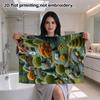 Felt Woolen Village Kids Bath Towel, Soft Absorbent Hand Towel, Mini House Sheep Forest Landscape Quick Dry Towel