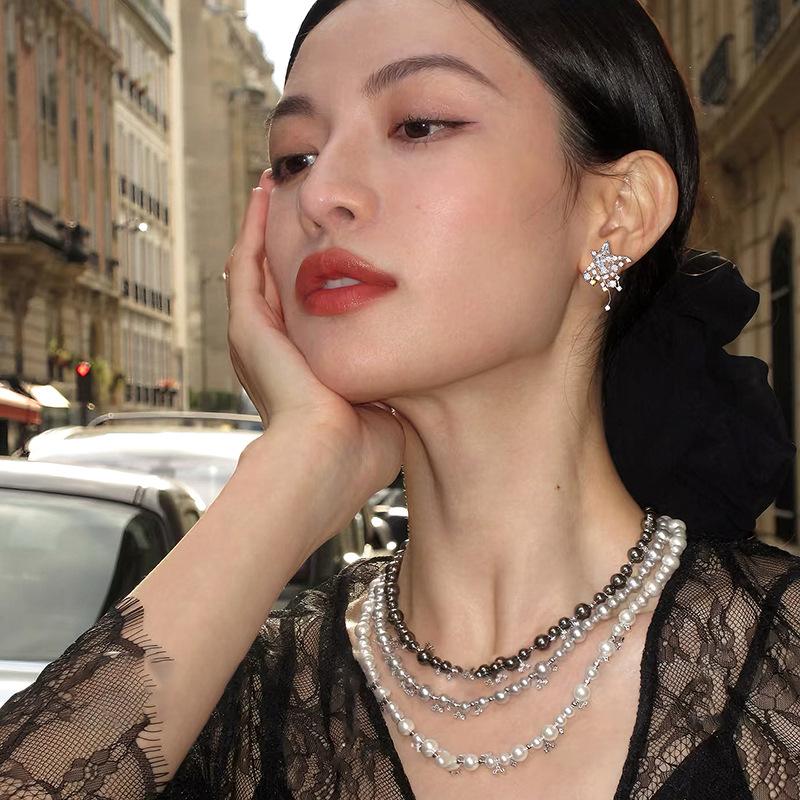 Super Shiny Zircon Star Stud Earrings Cold Wind Personalized Fashion Commuter Earrings Earrings Earrings