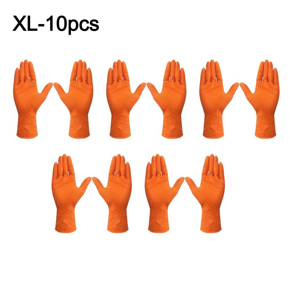 10pcs Heavy Duty Nitrile Gloves with Diamond Textured Safety Gloves  Industrial Use