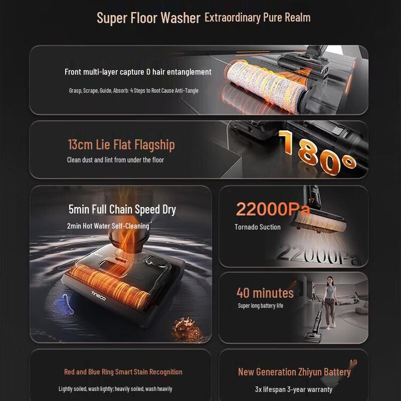 Tineco Floor One StretchPlus Ultra-Thin Cordless Wet Dry Vacuum