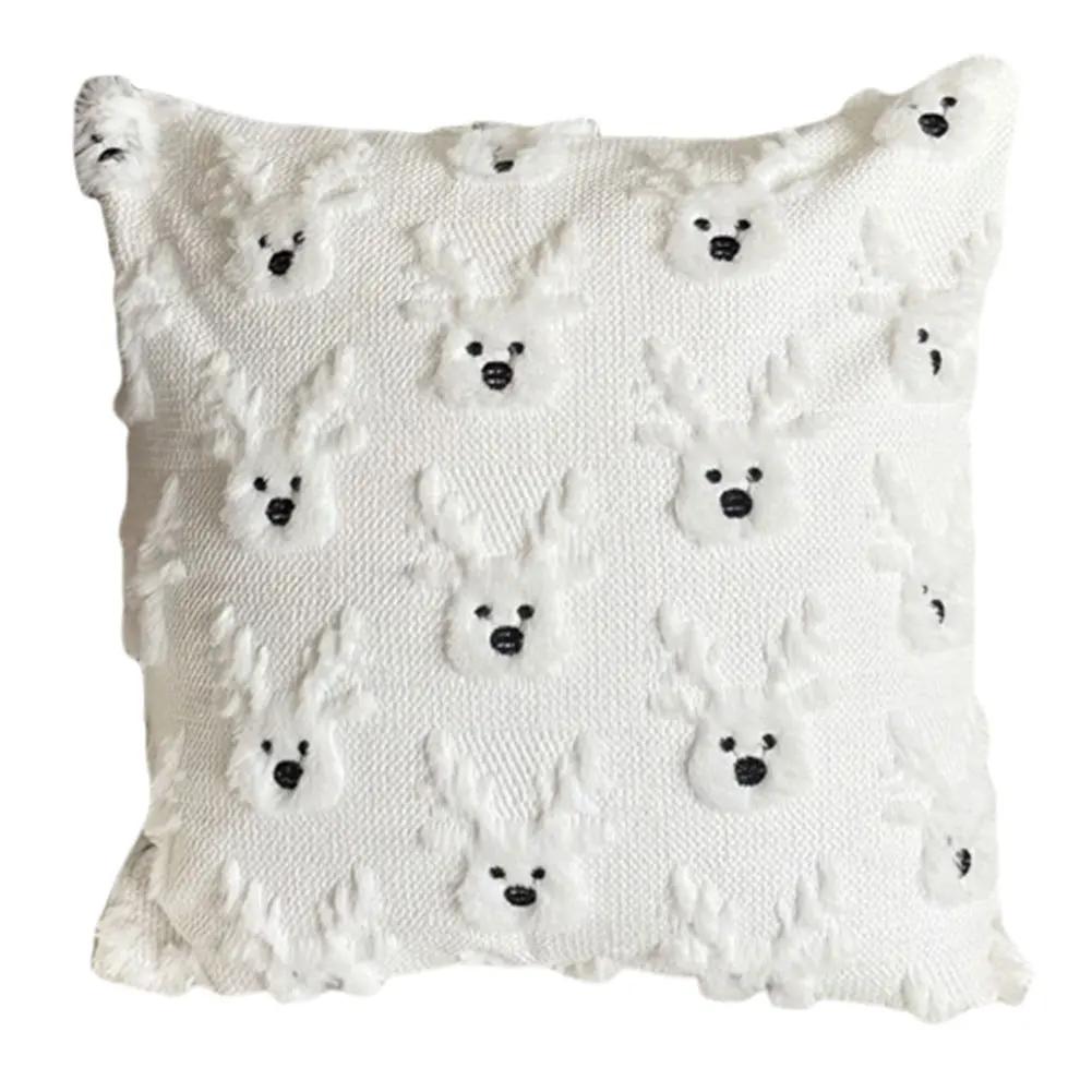 Christmas Tree Pillow Covers 45x45cm Soft Plush Decorative Cushion Case for Festive Home Winter Decor