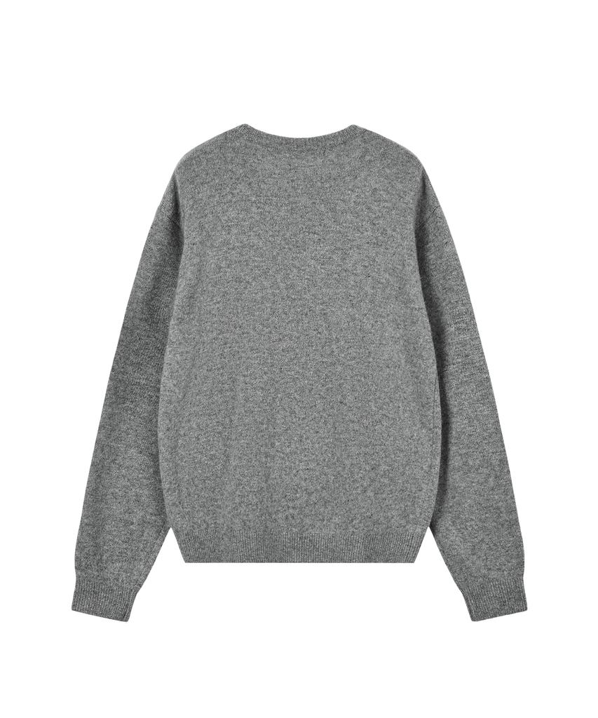 REST&RECREATION Logo Crew Neck Sweater - Gray
