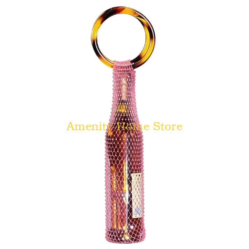 

F26C Grand Wine Gift Bag Environmental Aware Workmanship Sparkling Preciousstone Deck Spacious Bottle Storage темно-розовый