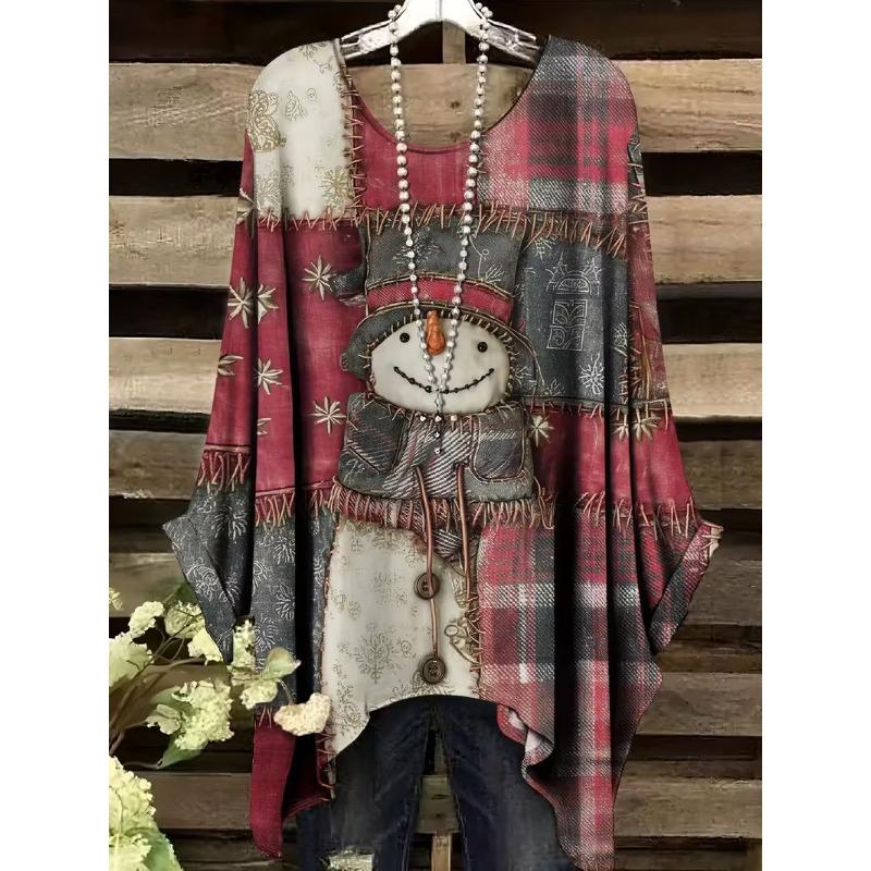 Lady's elegant floral print T-shirt, loose fit, round neck short sleeves, machine washable, casual and comfortable top