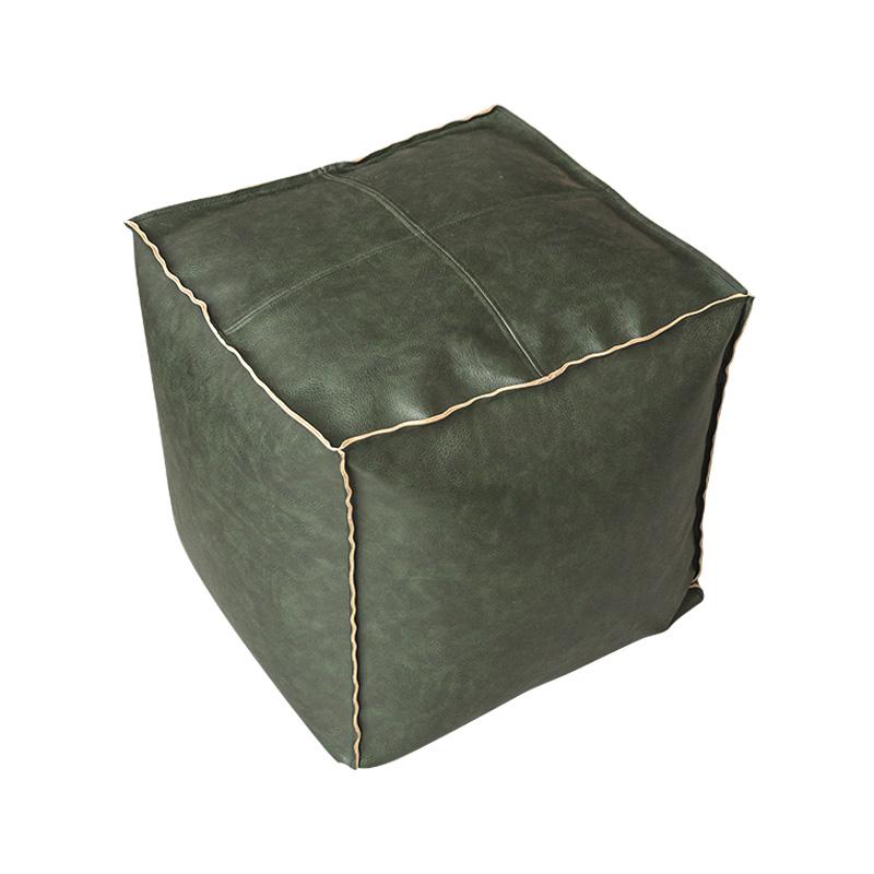Moroccan PU Leather Pouf Ottoman Footstool Home Decor Seat Stool Nordic Style Artificial Leather Unstuffed Cushion Without Core
