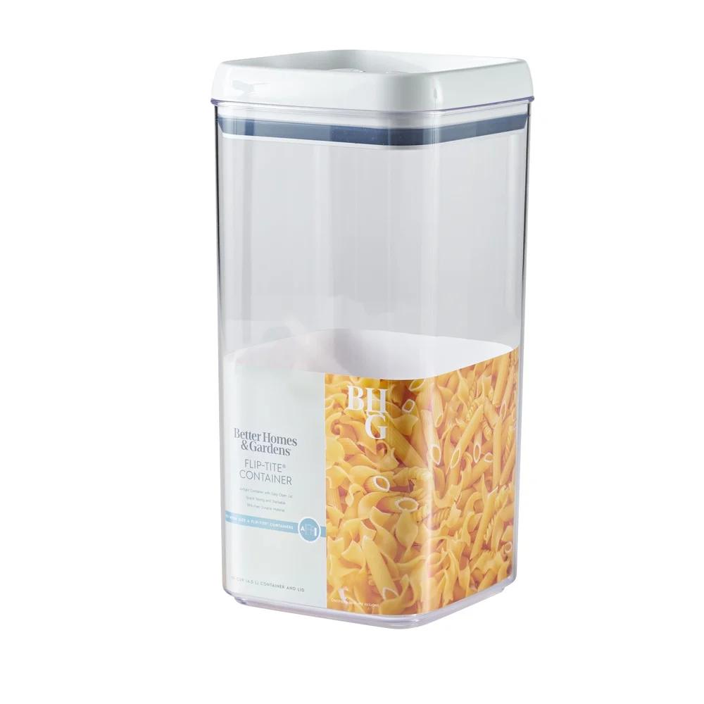 19 Cup Clear Food Storage Container Airtight Flip-Tite Easy Open Lid Stackable BPA Free Durable Kitchen Pantry Organizer
