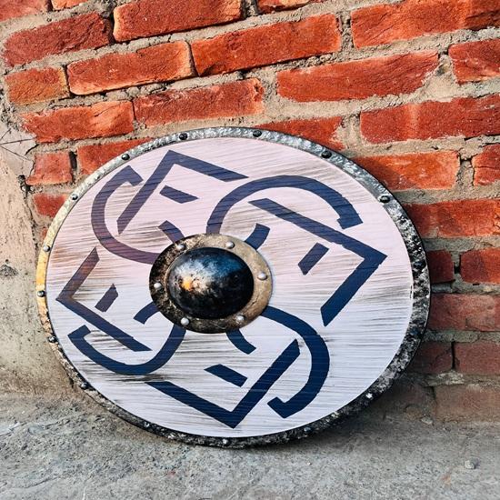 Medieval Round Shield Viking Shield Unique Battle Design Shield Wooden 60.96 Cm Best Gift