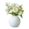 White Metal Vase for Flowers, Metal Ball Flower Vase (White, Medium),  Behoma