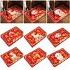 60*40cm Festive Decoration Door Mat Cartoon Front Door Decorative Carpet New Year Red Floor Mat