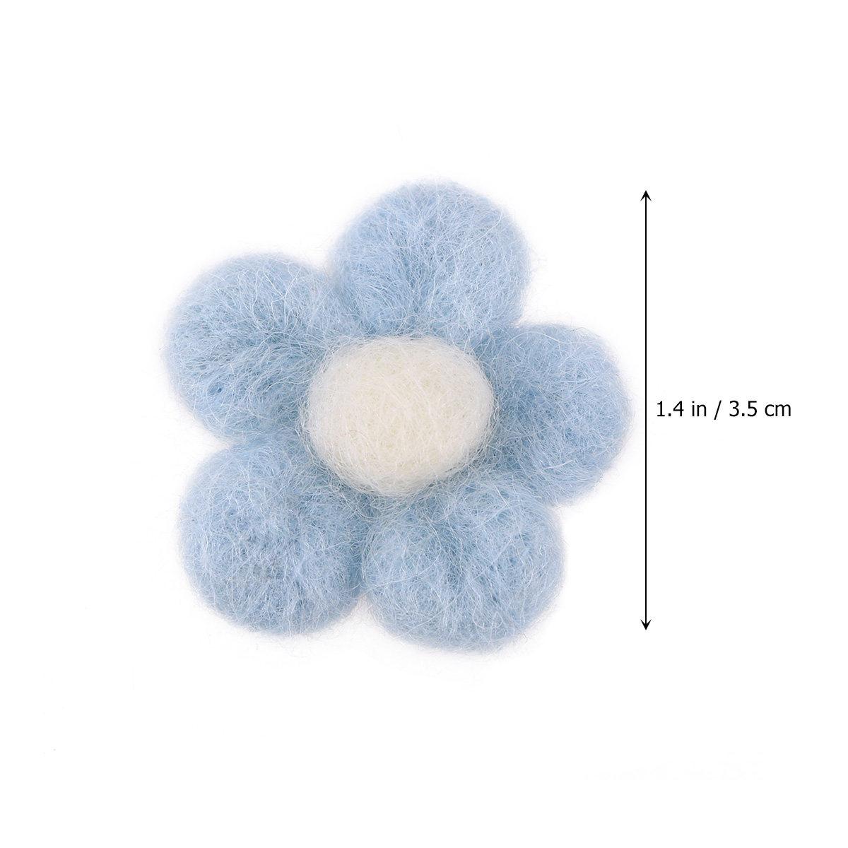 

Colorful Wool Felt Balls DIY Decoration Red for Christmas Crafts Hairpins Accessories Handmade Wool Felt Five-Petal Flower DIY