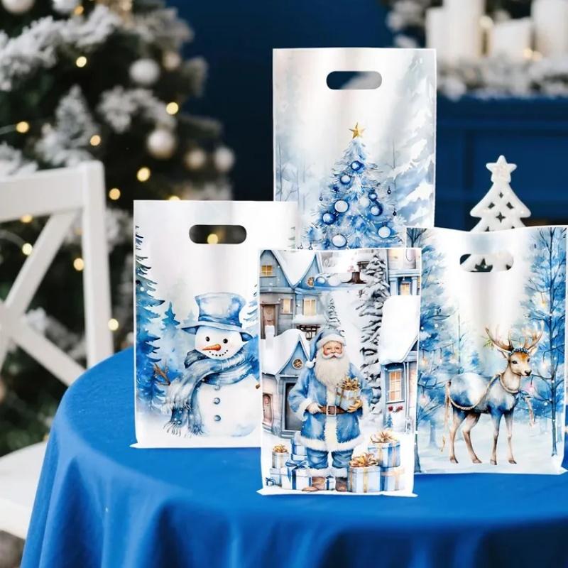 Christmas Gift Bag Printed Design Pearl Film Candy Bag Holiday Party Favor Handbag