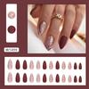 Pointed Head False Nail Full Cover Press On Nails Fashion Almond Fake Nails  Girl