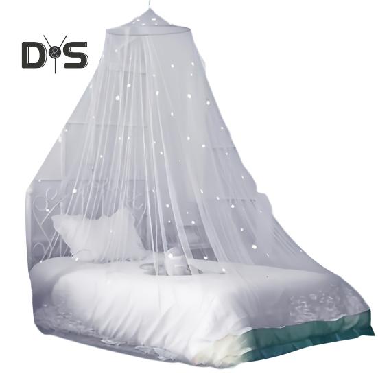 Baldachin de pat cu stele fluorescente Plasă de țânțari respirabilă Cameră copil cu vârf rotund Cort de pat pentru pătuț de copii Articole de uz casnic
