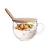 Glass Cup Clear Coffee Mug with Lids Spoon for Breakfast Tea,Milk,Beverage,Oats,yoghurt