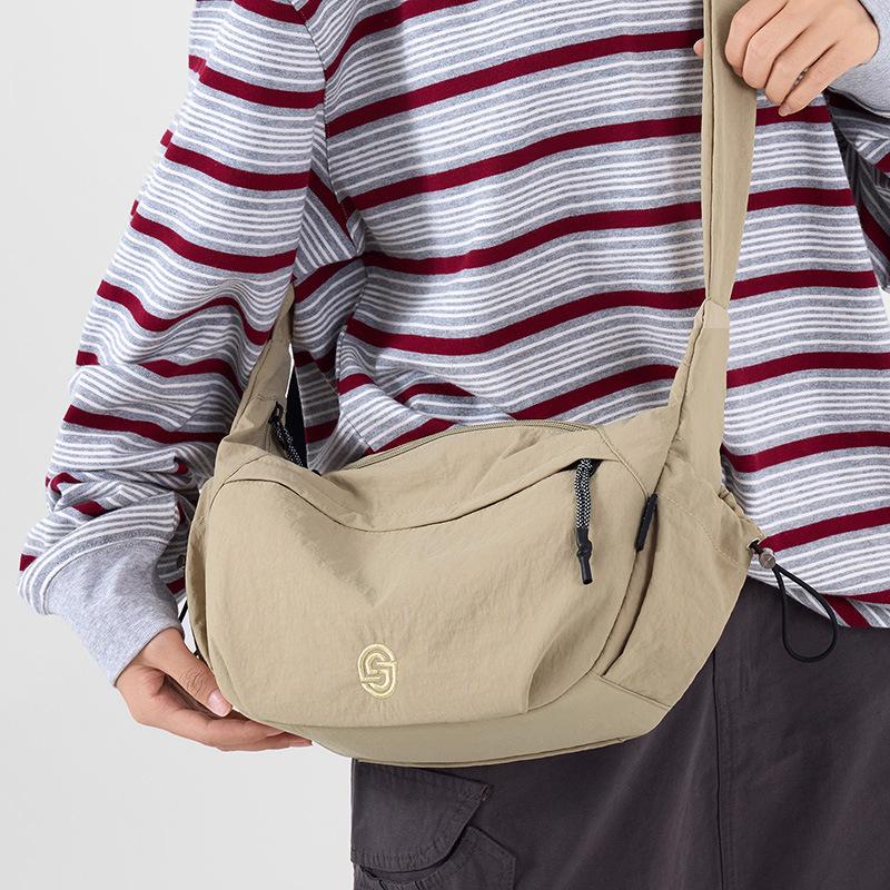 Casual Oxford Cloth Messenger Bag Women's Bag New Campus Sports Style Solid Color Foreign Style Canvas Bag Large Capacity Dumpling Bag