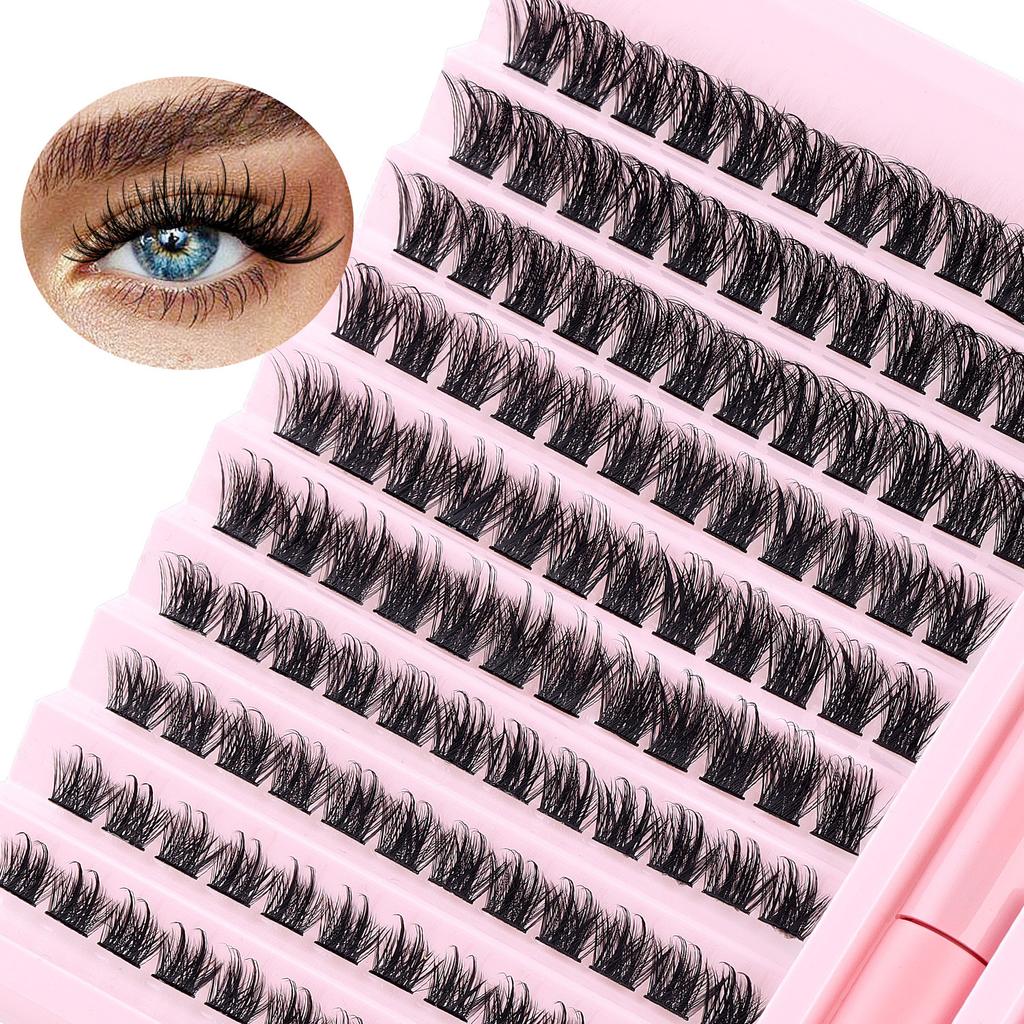 Diy Segmented False Eyelashes 120 Clusters Large Capacity 10-16M With Glue Tweezers Set Combination