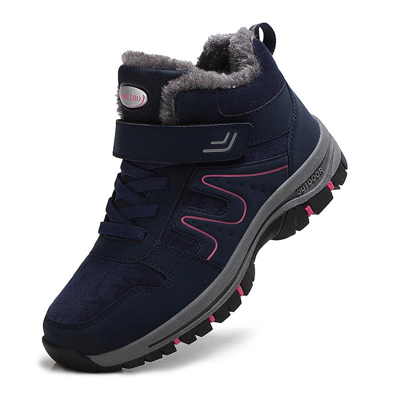 Autumn and Winter Elderly Shoes Women's Cotton Shoes High-top Velvet Warm Cotton Shoes Non-slip Middle-aged and Elderly Walking Mother Shoes Men's W