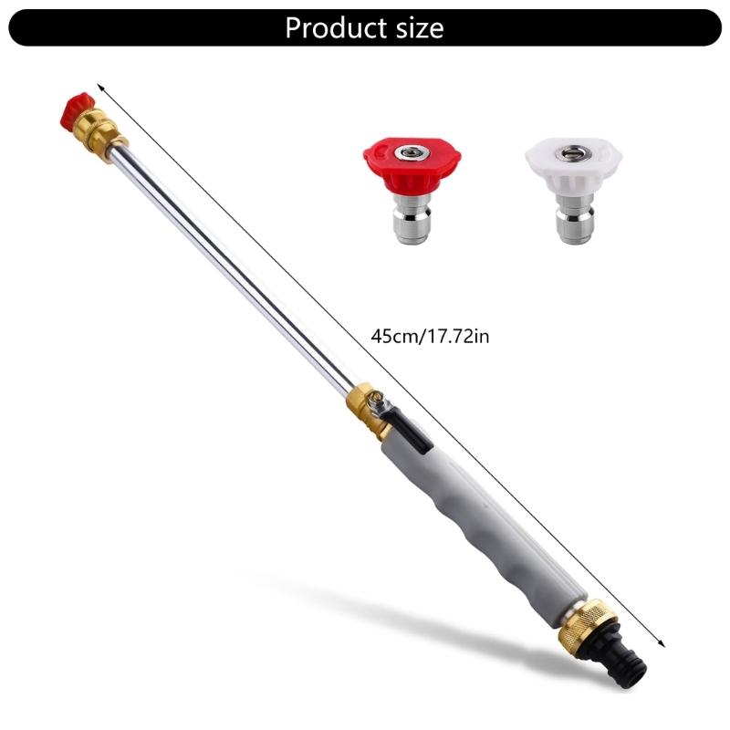 Heavy Duty Spray Hose Nozzle Set For Garden Hose With 2 High Pressure Tip for Car Wash Patios Backayrd Cleaning Tasks