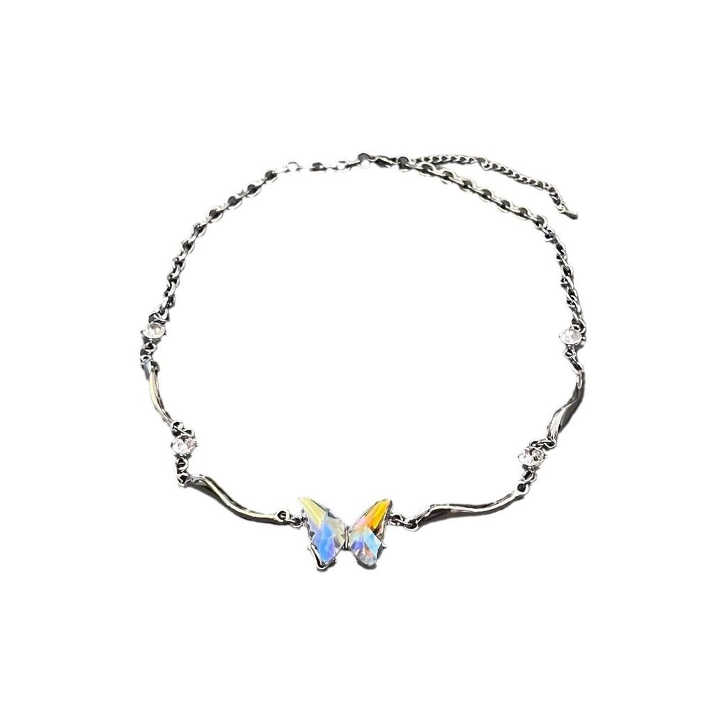 Butterfly Pendant Necklace For Women Men Titanium Alloy Choker Summer