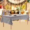 Black and White Table Cover Plastic Table Decorative Cloth  Birthday Party
