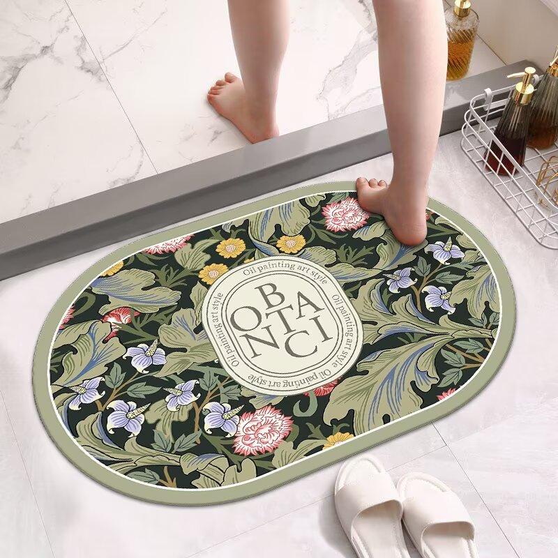 Bathroom Absorbent Floor Mat, Diatom Mud, Toilet Door Non-slip Foot Mat, Toilet Toilet Door Mat, Bathroom Small Carpet
