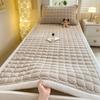 Plush Milk Velvet Mattress Pad - Thick Quilted Cushion for Dorms, Tatami, or Single Beds