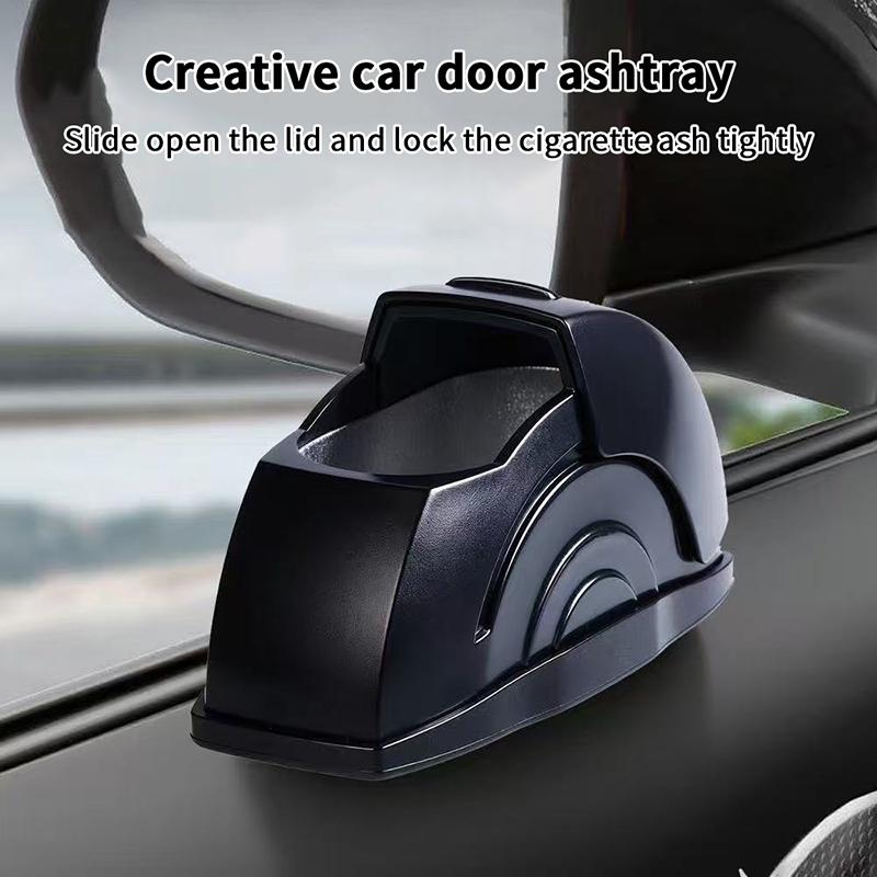 Car Ashtray Door Mounted Smokeless Ash Tray With Lid Portable Auto Truck Trash Bin Garbage Can Stainless Steel Liner Accessory