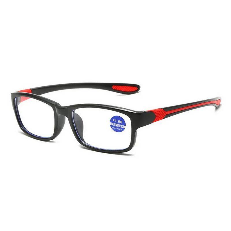 Anti Blue Light Reading Glasses Ultra-Light HD Presbyopic Classic Black Rectangular Glasses Men Women Reading Glasses+1.0 to+4.0