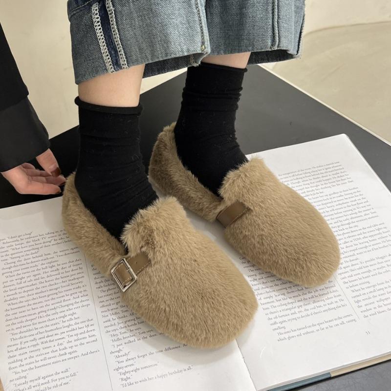 Fashion Women Fur Shoes Flats Fashion New Loafers Casual 2025 Trend Party Sport Woman Sneakers Winter Cozy Walking Botas Mujer Zapatos