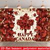 2D Flat Banner 1 Canadian Independence Day Banner Featuring a Vintage Maple Leaf Design