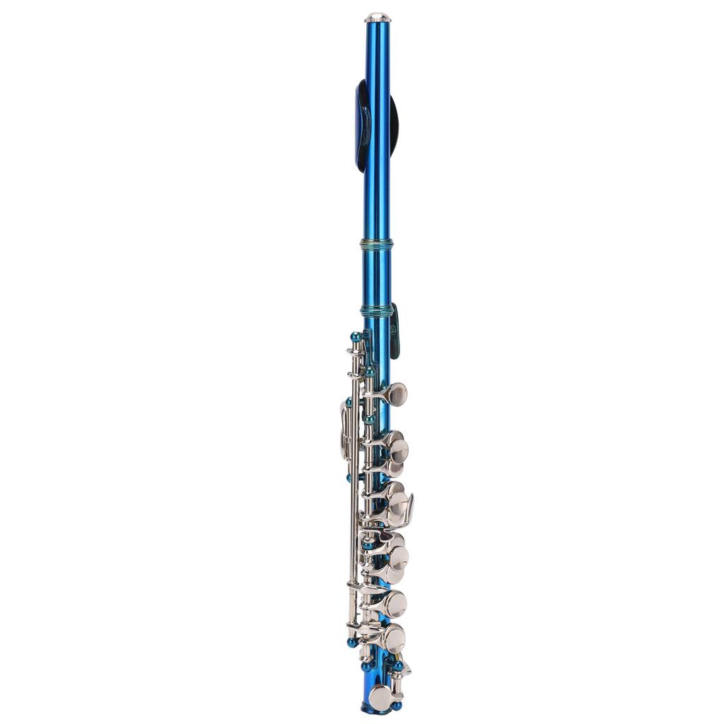 Piccolo Flute Cupronickel Blue +E Key French 6 Holes Piccolos Key Instrument for Beginner