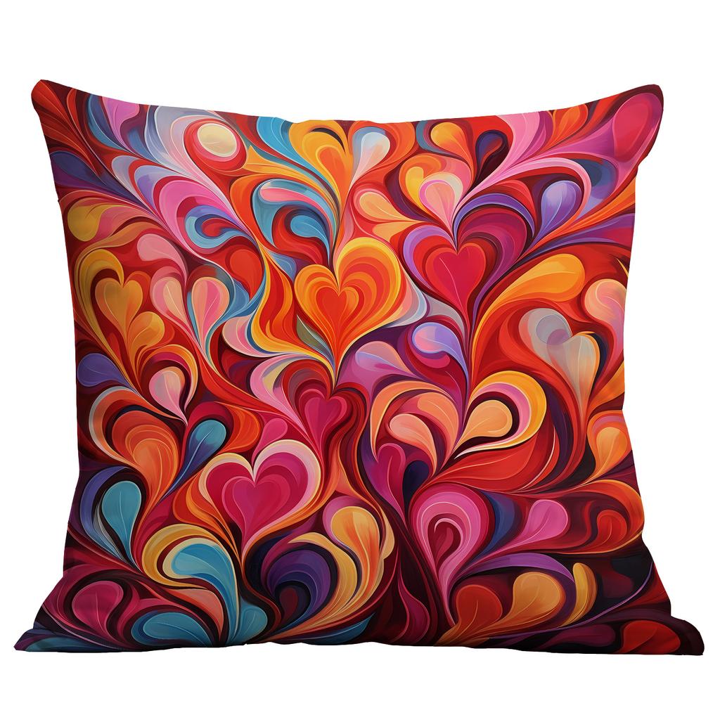 New Valentine's Day Pillow Case Creative Colorful Abstract Love Cushion Home Sofa Pillow Case