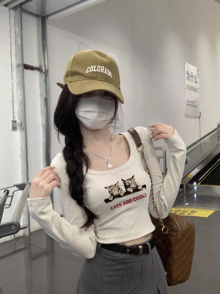 Girls Y2K Tees Workout Street Wear Fashion Women Sexy T-shirts Long Sleeve