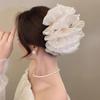 Elegante Satin-Haarklammer mit Imitation – Großer Haiklammer im Vintage-Stil für Damen, Perfekt für Partys, den täglichen Gebrauch und stilvolle Hochsteckfrisuren