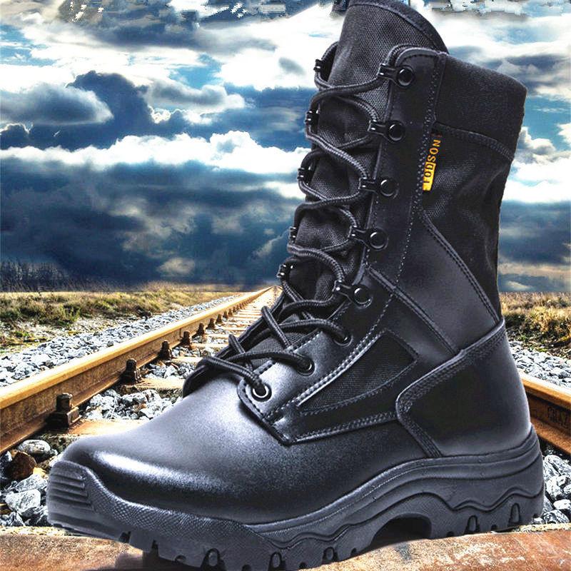 Medium Tube Outdoor Breathable Combat Training Boots Ultra-light Hiking Boots Tactical Boots for Boots Men's Tooling Boots Security Military Training