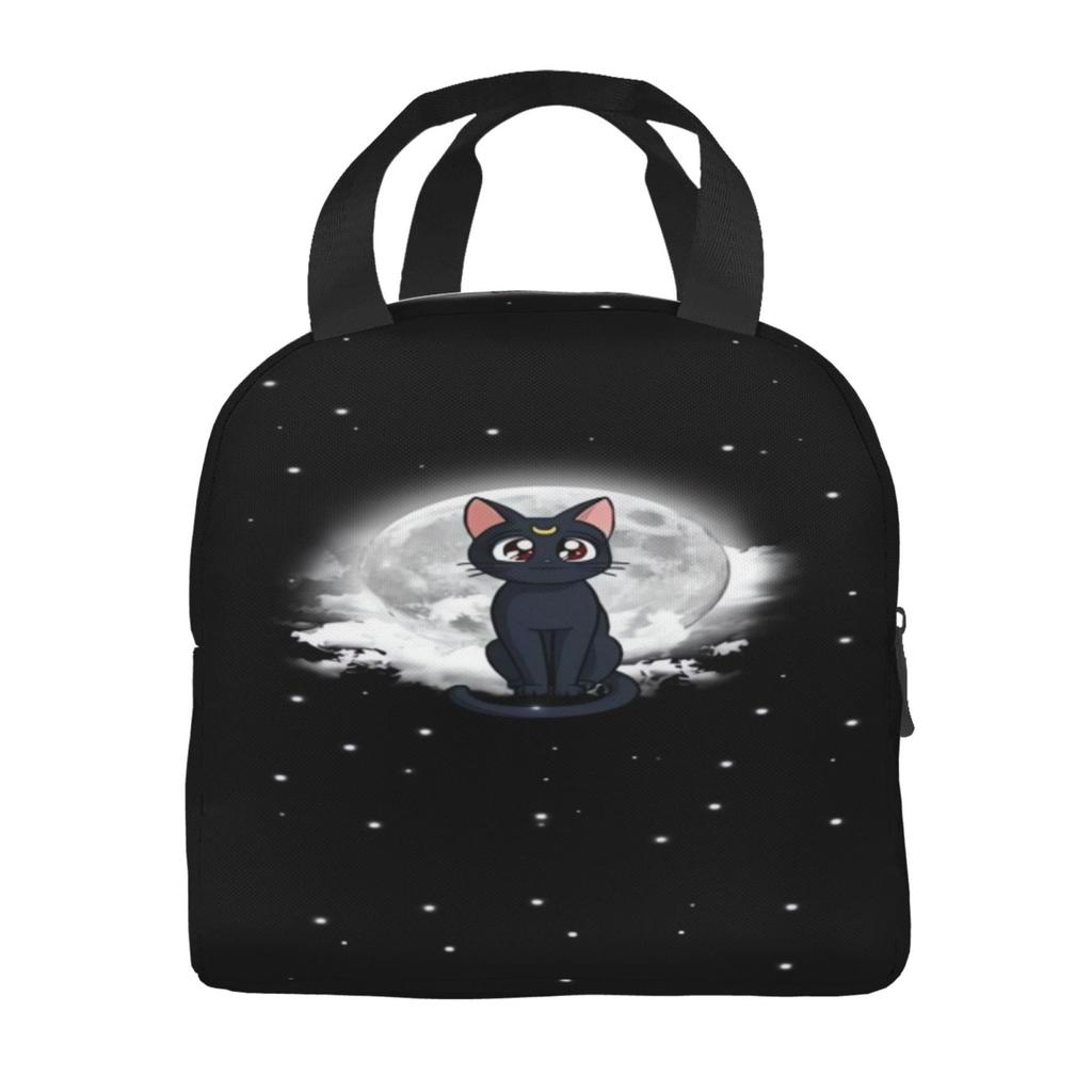 Sailor Moon Katzen-Print Isolierte Lunchtasche für die Schule Wasserdichte Kühlertasche Thermische Lunchbox Damen Kinder Lebensmittelbehälter Tragetaschen