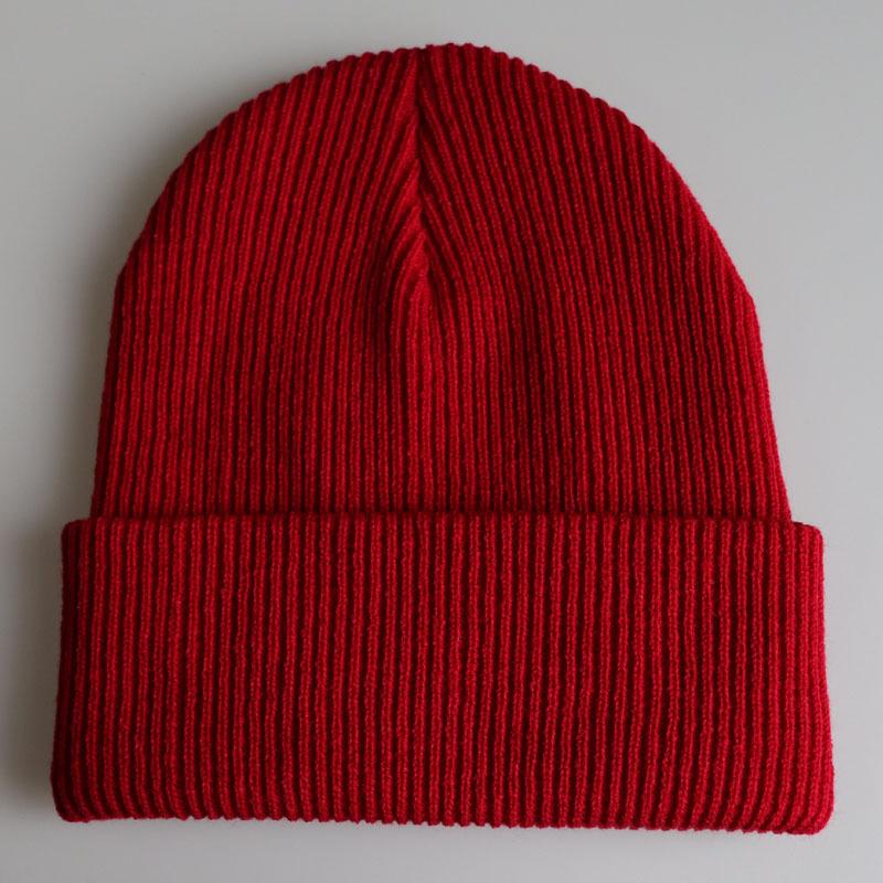 Unisex Solid Color Plain Adult Knit Hat, Warm Pullover Hip-Hop Hat, Ski Hat, Wool Hat