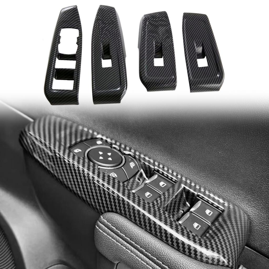 For Ford Ranger 2024 Car Accessories ABS Car Door Window Lift Switch Cover Trim 4pcs