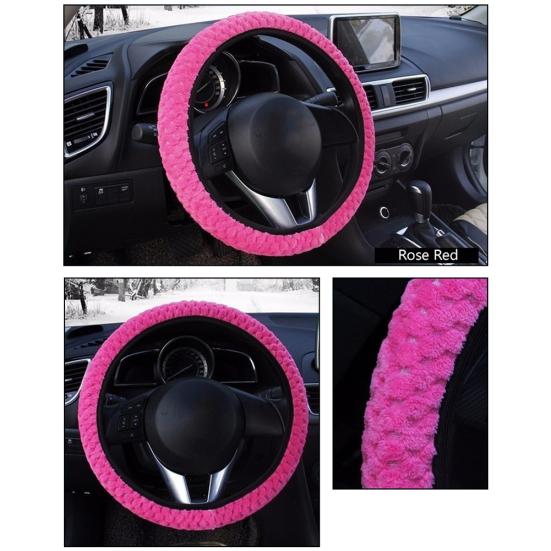 Universal Plush Car Auto Steering Wheel Covers Handlebar Protector Guard Decor