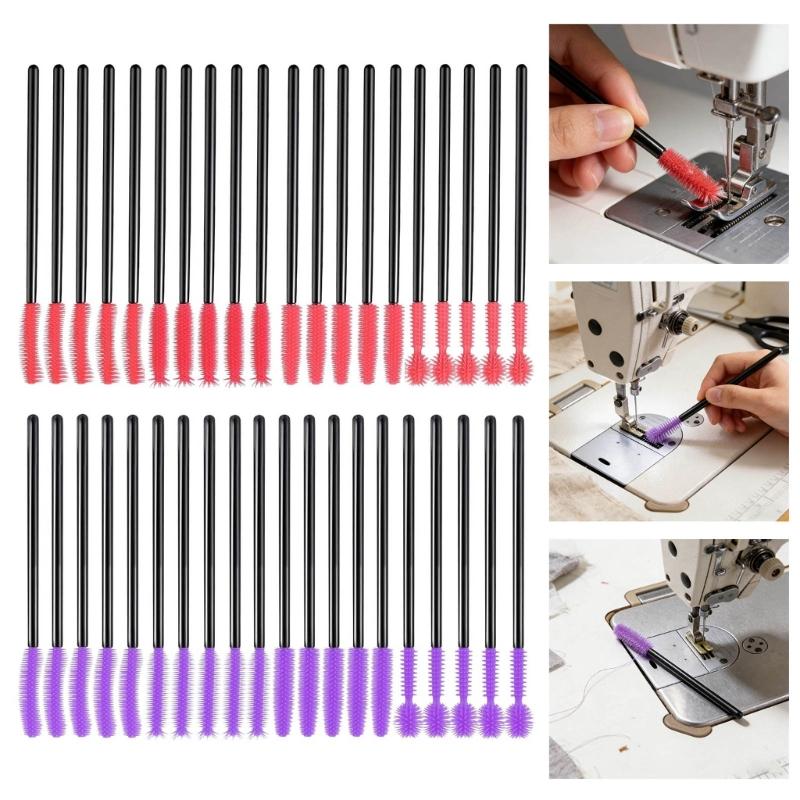 20Pcs Sewing Equipment Cleaning Brushes Ergonomic Handle Silicone Cleaner Brushes for Home Appliances Electronics